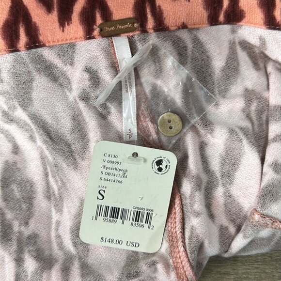 NWT Free People Shayla Jumpsuit Long Sleeve Wide Leg Size Small Peach - Picture 11 of 11